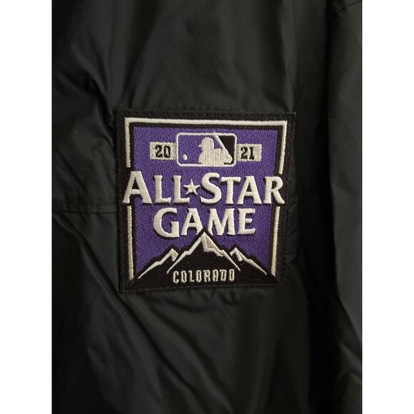 Columbia XXL 2021 All-Star Game Colorado Black Windbreaker Jacket Hidden Hood - Picture 2 of 8
